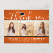 写真の新しいアドレス卒業オレンジありがとう ポストカード (正面)
