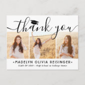 写真の新しい住所シンプル卒業ありがとう ポストカード (正面)