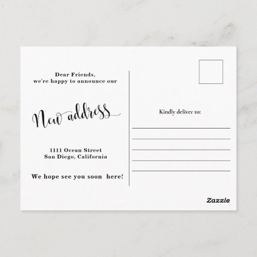 写真の新しい自宅住所のお知らせポストカード ポストカード (裏面)