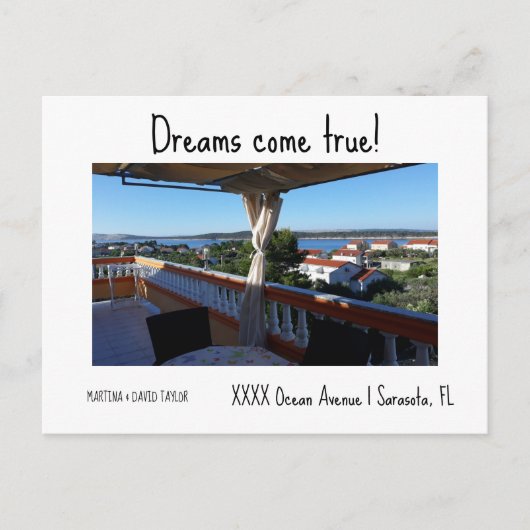 写真の新しい自宅住所のお知らせポストカード ポストカード (正面)