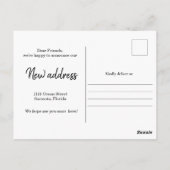 写真の新しい自宅住所のお知らせポストカード ポストカード (裏面)