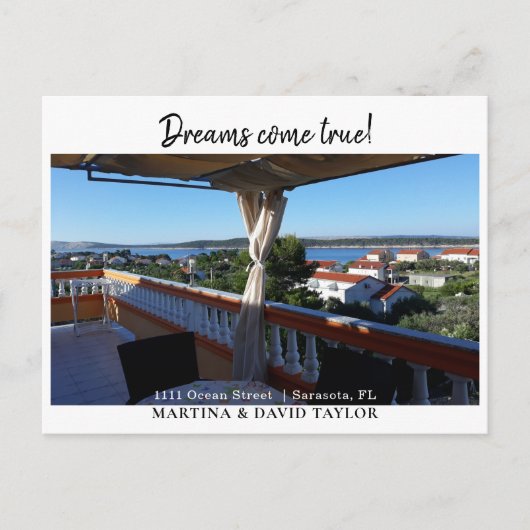 写真の新しい自宅住所のお知らせポストカード ポストカード (正面)