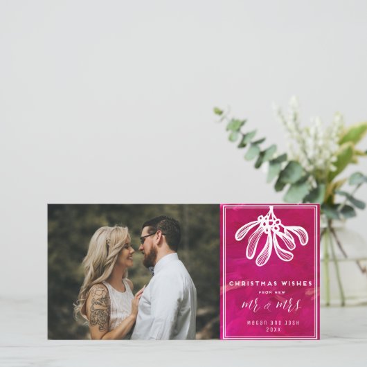 写真の新人夫妻からのクリスマスの願い シーズンカード (スタンド正面)