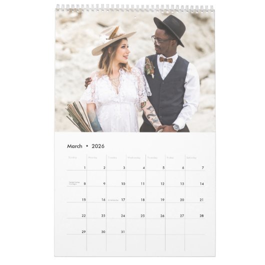 写真の新婚 カレンダー (3月 2026)