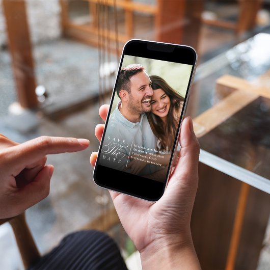 写真の日付のタイポグラフィスエレガントクリプトの保存 セーブザデート