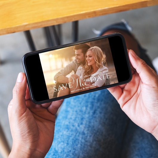 写真の日付のタイポグラフィスエレガントクリプトの保存 セーブザデート