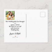 写真の日付の変更はがき付きおもしろい格言 案内ポストカード (裏面)