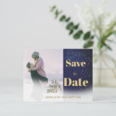 写真の日付の結婚夕べの保モダン存 案内ポストカード (スタンド正面)