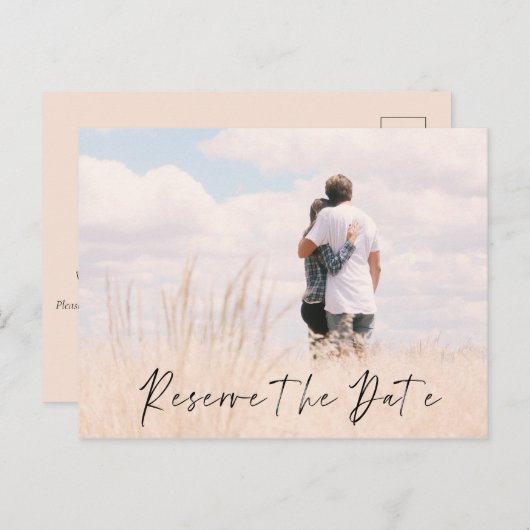 写真の日付の結婚発表の予約 ポストカード (正面/裏面)