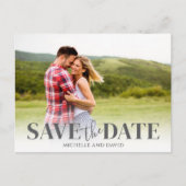 写真の日付を保シンプル存結婚 案内ポストカード (正面)