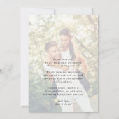 写真の日付を保モダン存するエレガントハートアイボリー 招待状 (裏面)