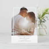 写真の日付を保モダン存パーソナライズされた 案内状 (スタンド正面)