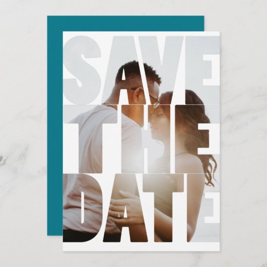 写真の日付を保モダン存パーソナライズされた 案内状 (正面/裏面)