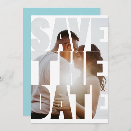 写真の日付を保モダン存パーソナライズされた 案内状 (正面/裏面)