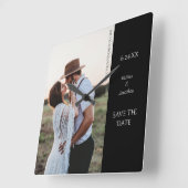 写真の日付を保モダン存 スクエア壁時計 (傾斜)