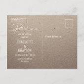 写真の日付を保存する鉛筆素朴結婚で 案内ポストカード (裏面)