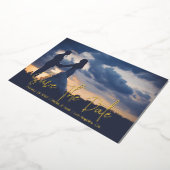 写真の日付を保存結婚する 箔招待状 (回転した状態)