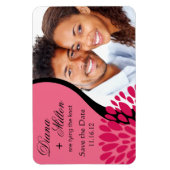 写真の日付を保存 |ピンク暗い赤紫色 マグネット (縦)