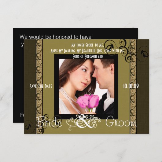 写真の日付を保存 案内ポストカード (正面/裏面)