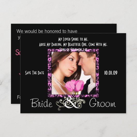 写真の日付を保存 案内ポストカード (正面/裏面)