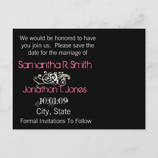 写真の日付を保存 案内ポストカード (裏面)