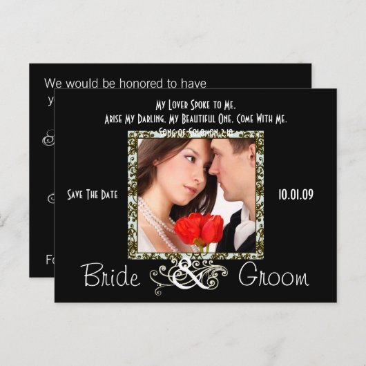 写真の日付を保存 案内ポストカード (正面/裏面)