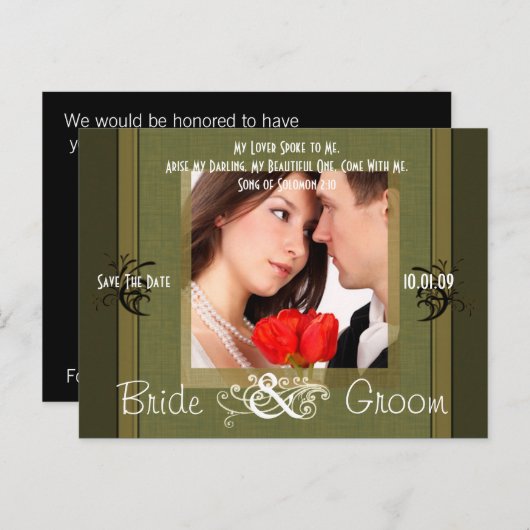 写真の日付を保存 案内ポストカード (正面/裏面)