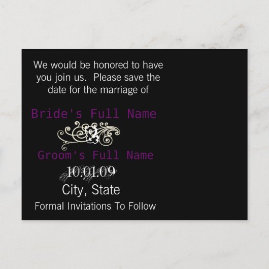 写真の日付を保存 案内ポストカード (裏面)