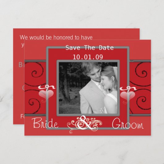 写真の日付を保存 案内ポストカード (正面/裏面)