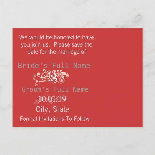 写真の日付を保存 案内ポストカード (裏面)