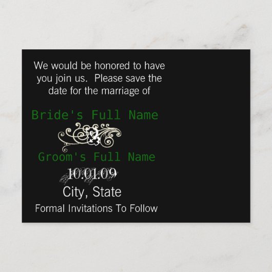 写真の日付を保存 案内ポストカード (裏面)