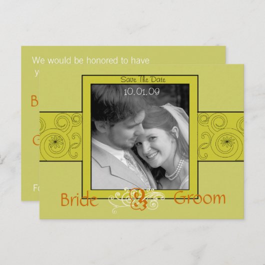 写真の日付を保存 案内ポストカード (正面/裏面)