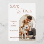 写真の日付を保存 箔招待状 (正面)