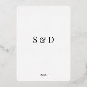 写真の日付を保存 箔招待状 (裏面)