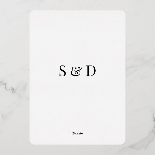 写真の日付を保存 箔招待状 (裏面)