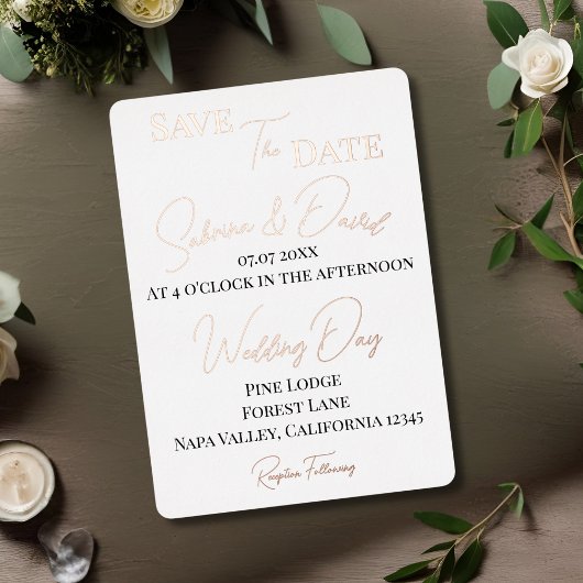 写真の日付を保存 箔招待状