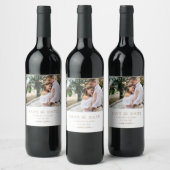 写真の日付を保結婚存 ワインラベル (ボトル)