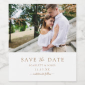写真の日付を保結婚存 ワインラベル (シングルラベル)
