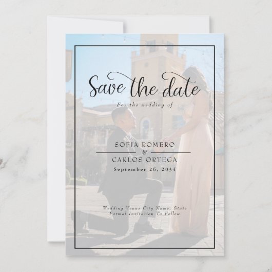 写真の日付を保結婚存 招待状 (正面)