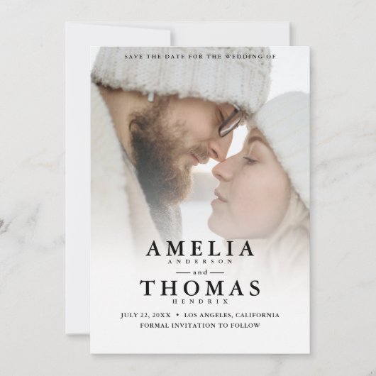 写真の日付を保結婚存 招待状 (正面)