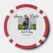 写真の日付シンプル名を追加ミニマルする日付の保存 ポーカーチップ (裏面)