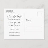 写真の日付フローラハート結婚の保存モダン 案内ポストカード (裏面)