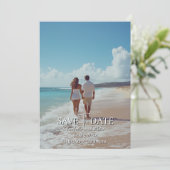 写真の日付結婚を保存カスタムする3 招待状 (スタンド正面)