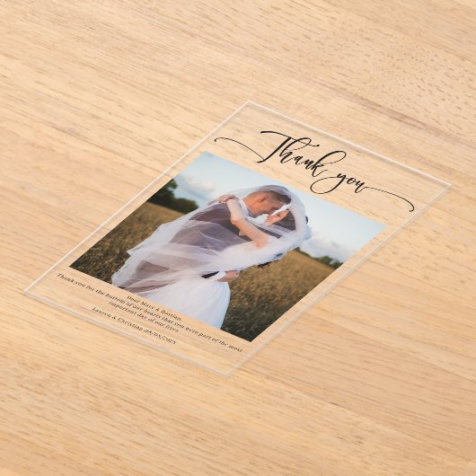 写真の書結婚跡サンキューカード アクリル招待状 (レイダウン)