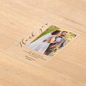 写真の書結婚道の感謝 アクリル招待状 (レイダウン)