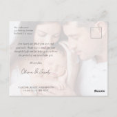 写真の書道の名前誕生の状態新生児感謝してい ポストカード (裏面)