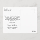 写真の書道の名前誕生の状態新生児感謝してい ポストカード (裏面)