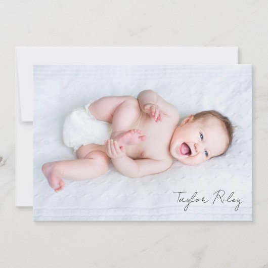 写真の書道の名前誕生の状態新生児 案内状 (正面)