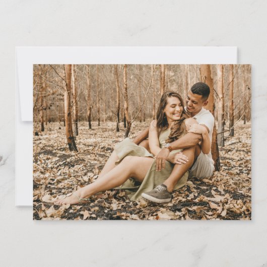 写真の書道私たちは婚約した婚約パーティ 招待状 (裏面)