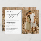 写真の書道私たちは婚約した婚約パーティ 招待状 (正面/裏面)